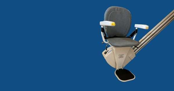 Header hero image of a Straight Stairlift on a blue background