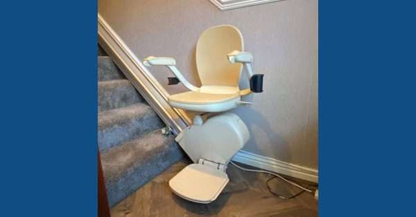 chair lift at the bottom of a stairway
