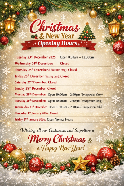 Opening Hours Xmas 2025